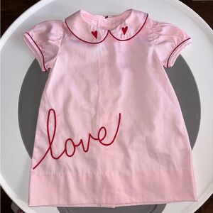 Pink Love Collared Heart Dress, Valentines Day